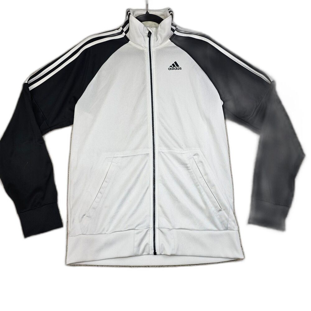 Adidas TS Riberio Full-Zip Track Jacket White & Black Men's Size Medium